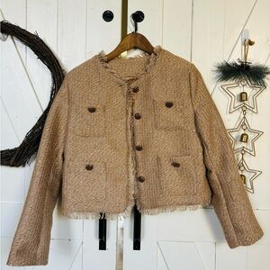 Tweed Women's Tan Jacket M